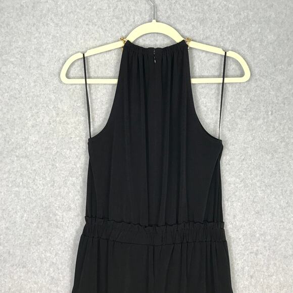 Michael Kors Jumpsuit Womens XS Black Gold Chain Crop Flowy Career Church $155 - Picture 14 of 16